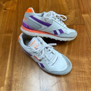 Reebok White and Purple Athletic Shoes